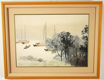 【未使用品】川合玉堂　暮春の雨　陶板画　【限定250部内 第247番】 川合玉堂 作品 四季の情景 暮春の雨 春 高級女桑縁額【ポイント